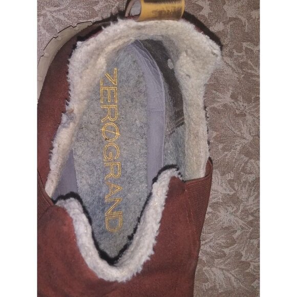Cole Haan Womens slip-on shoes 9.5M Zerogrand Brown Suede comfy faur fur lined - Picture 7 of 7